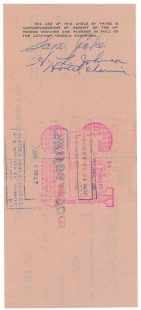 Lot #758 Sam Cooke: Rare William Morris Agency check endorsed by Cooke - Image 2