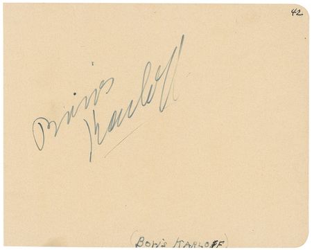 Lot #1254 Boris Karloff and Billie Burke Signatures - Image 1