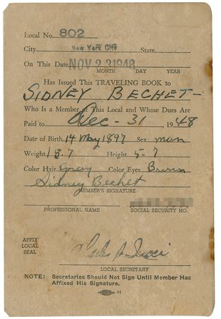 Lot #424 Sidney Bechet - Image 1