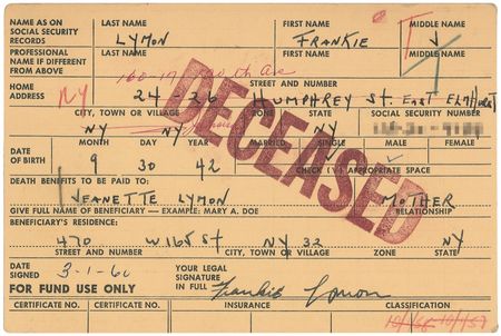 Lot #487 Frankie Lymon - Image 1
