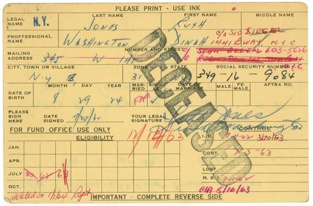 Lot #452 Dinah Washington - Image 1