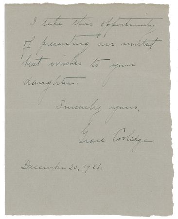 Lot #24 Grace Coolidge Handwritten Letter Signed - Image 2