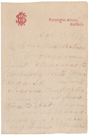 Lot #548 Samuel L. Clemens: Twain deprecates his artistic ability as he struggles with his own technique - Image 1