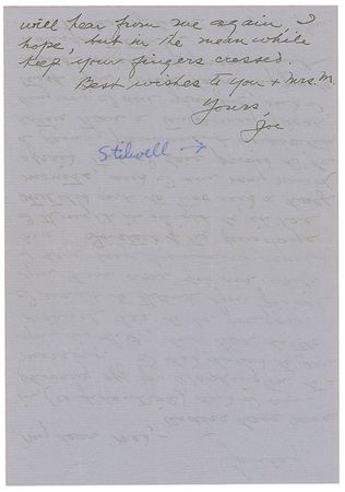 Lot #386 Joseph Stilwell: ?Orders have come in, (confidential), and I am shoving off for Washington tomorrow? - Image 2