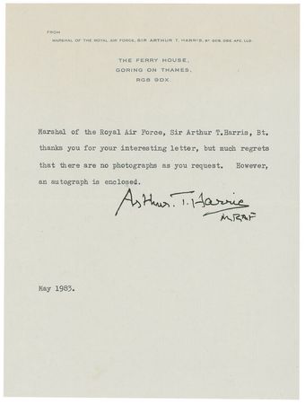 Lot #354 Arthur T. Harris - Image 1