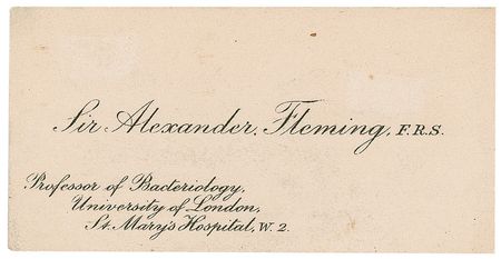 Lot #195 Alexander Fleming: Personal calling card from the life-saving scientist who discovered penicillin - Image 2