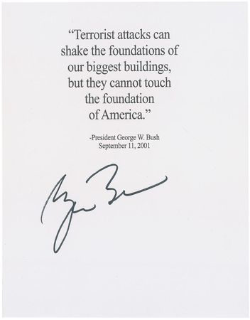 Lot #8 George W. Bush Souvenir Printed Quotation