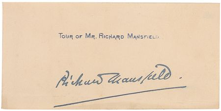 Lot #1209 Richard Mansfield: Pristine signature from the man who first embodied both Dr. Jekyll and Mr. Hyde - Image 1