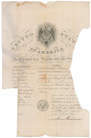 Lot #4 James Buchanan Signed Document
