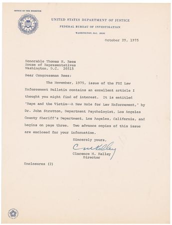 Lot #191 FBI: Hoover and Kelley - Image 1