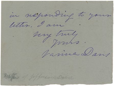 Lot #177 Jefferson and Varina Davis Signatures - Image 1
