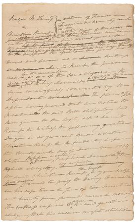 Lot #306 Supreme Court: Roger B. Taney: Senator Taney pens a lengthy account of his own legal case - Image 1