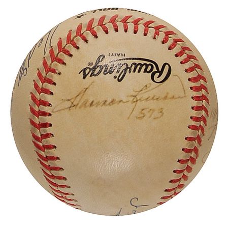 Lot #1343 Baseball: 500 Home Run Club Baseball - Image 4