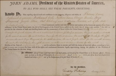 Lot #1556 John Adams: Adams appoints commissioners for unpopular1798 federal property tax on real estate and slaves - Image 2