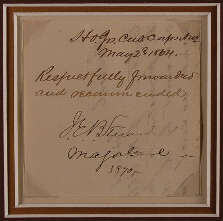 Lot #388 J. E. B. Stuart: A rare endorsement from the Battle of the Wilderness, signed exactly one week before Stuart’s untimely death - Image 2