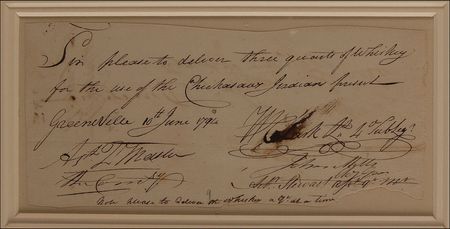 Lot #1686 William Clark: One of only five known documents signed by Clark, a call for whiskey for his Chickasaw scouts prior to the 1794 Battle of Fallen Timbers - Image 2