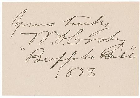 Lot #168 William F. ?Buffalo Bill? Cody: Pristine ?Buffalo Bill? double signature - Image 1