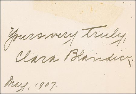 Lot #1312 Wizard of Oz: Clara Blandick: Exceptionally scarce signature on Blandick?s personal calling card - Image 1