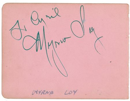 Lot #1257 William Powell and Myrna Loy Signatures - Image 1