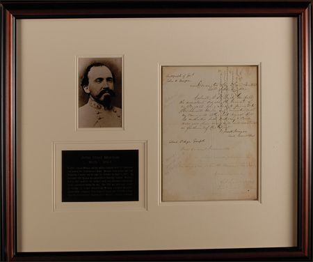 Lot #372 John Hunt Morgan: Morgan issues an 1862 pass to Colonel Grenfell to secure an independent command and $250,000 of supplies for his Kentucky dragoons - Image 1