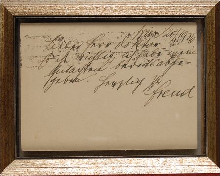 Lot #196 Sigmund Freud: Freud dashes off a quick letter to a noted colleague - Image 2