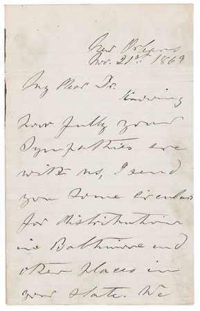 Lot #389 Richard Taylor: Taylor works to establish a Confederate secret society in 1869 to strike down Reconstruction exploitation of the South: 