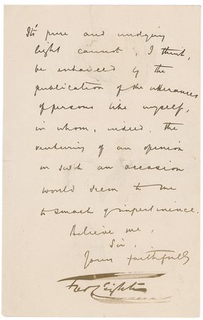 Lot #589 Frederick Leighton: “The fame of George Washington is enshrined in the existence, and grows with the growth of your great republic” - Image 2
