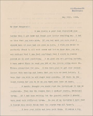 Lot #232 William W. Keen: “It is a fact that they do get well so frequently after simply opening the abdomen. The opening in Senn’s method of gastrostomy is at the apex of the pyramid” - Image 1