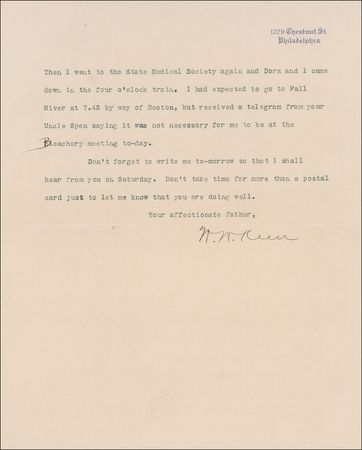 Lot #232 William W. Keen: “It is a fact that they do get well so frequently after simply opening the abdomen. The opening in Senn’s method of gastrostomy is at the apex of the pyramid” - Image 3