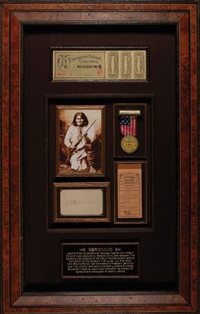 Lot #206 Geronimo: Scarce and highly desirable signature of fabled Apache warrior Geronimo, obtained at the 1904 World?s Fair - Image 1