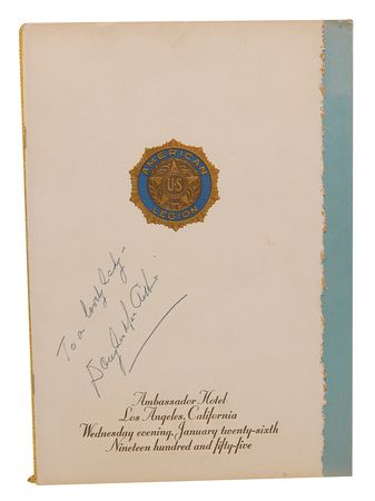 Lot #364 Douglas MacArthur: The legendary general inscribes for the first lady of California - Image 1