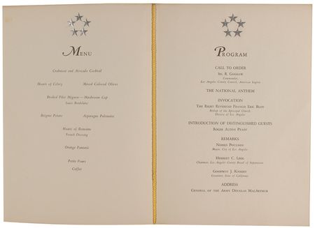 Lot #364 Douglas MacArthur: The legendary general inscribes for the first lady of California - Image 2