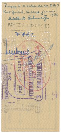 Lot #286 Albert Schweitzer Check - Image 2