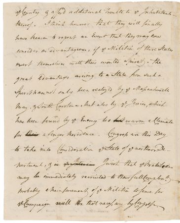 Lot #1582 Elbridge Gerry: ?Since my last nothing new occurs, save ye approach of ye Enemy towards Ticonderoga? A day after the siege had ended in surrender, Gerry predicts the demise of the ill-prepared fort - Image 2