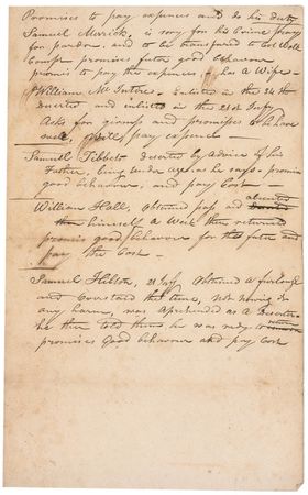 Lot #1787 War of 1812 American Deserters: Handwritten account of 16 war deserters - Image 2