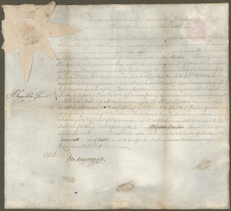 Lot #1581 Benjamin Franklin: Beautifully signed Franklin land grant, dating just two days after his election as president of Pennsylvania’s Supreme Council - Image 2
