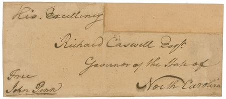Lot #1610 John Penn: Extremely rare John Penn free frank - Image 1