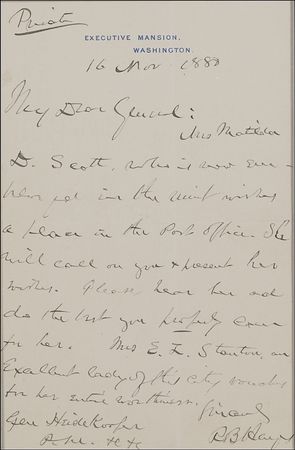 Lot #58 Rutherford B. Hayes Handwritten Letter Signed - Image 1