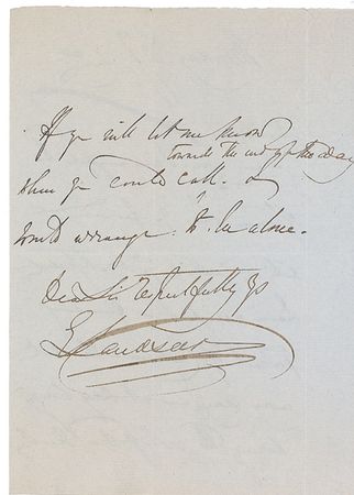 Lot #621 Edwin Landseer Handwritten Letter Signed - Image 2