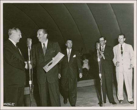 Lot #701 Walt Disney: Disney inscribes a Hollywood Bowl photo to “The Lovely First Lady of California” - Image 2
