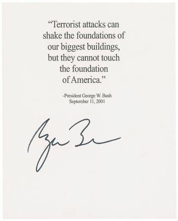 Lot #18 George W. Bush Souvenir Printed Quotation