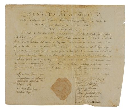 Lot #186 Declaration of Independence: Samuel Huntington and Oliver Wolcott Signed Document - Image 1