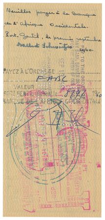 Lot #305 Albert Schweitzer Check - Image 2