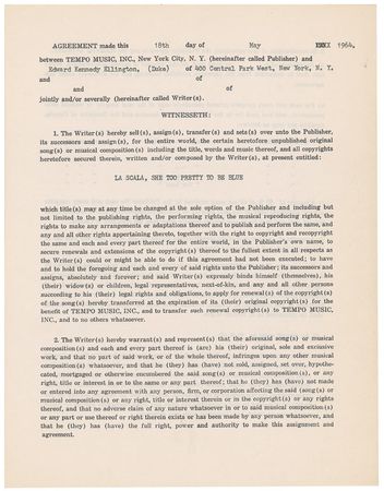 Lot #849 Duke Ellington Signed Document - Image 1