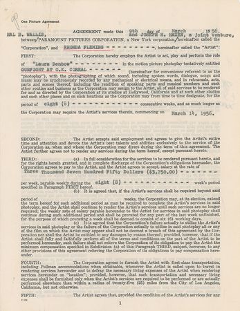 Lot #1095 Rhonda Fleming Signed Document - Image 2