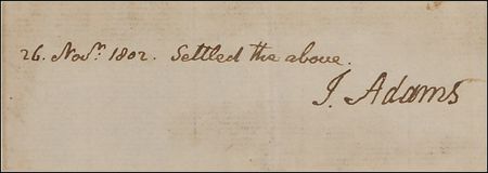 Lot #1 John Adams Signature