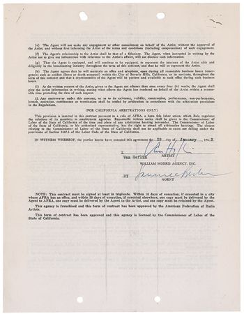Lot #1141 Van Heflin Signed Document - Image 2