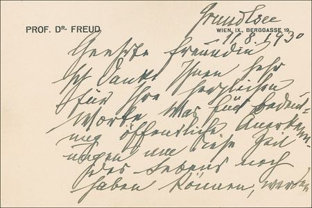 Lot #214 Sigmund Freud: “You can judge for yourself the impact that public recognition still can have on our lives in this day and age” - Image 1
