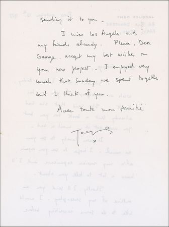Lot #1068 Jacques Demy Handwritten Letter Signed - Image 2