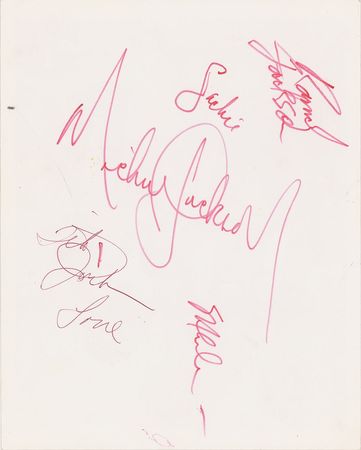 Lot #886 Jackson 5: Michael and his brothers sign during their glory years - Image 2